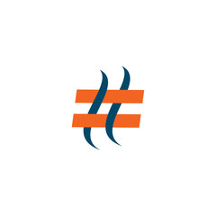 Hashtag logo icon design vector template