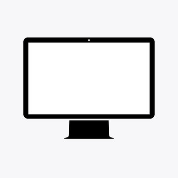 Computer display icon on white background