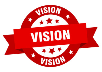 vision ribbon. vision round red sign. vision