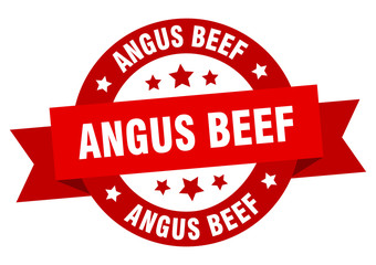 angus beef ribbon. angus beef round red sign. angus beef