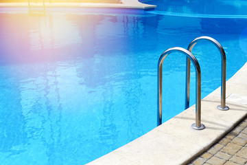 Modern pool with handrails