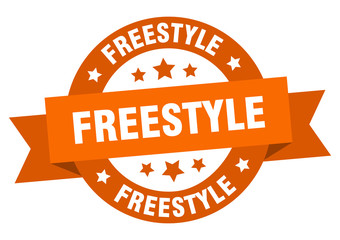 freestyle ribbon. freestyle round orange sign. freestyle