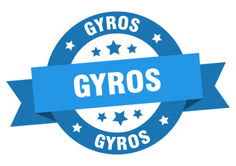 gyros ribbon. gyros round blue sign. gyros