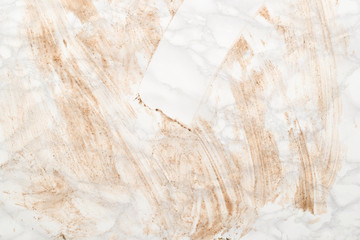 Dirty Gray Marble Surface with a Portion Wiped Clean