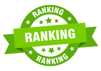 ranking ribbon. ranking round green sign. ranking