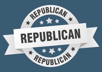 republican ribbon. republican round white sign. republican