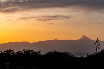Silhouette of Mount Kenya