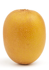 Closeup gold kiwi fruit isolated on white background with clipping path