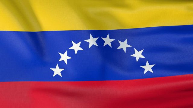 Official flag of Venezuela in the wind. 4K video.