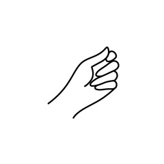 Woman's hand icon line. Vector Illustration of female hands of different gestures. Lineart in a trendy minimalist style.