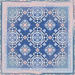  Bandana Print, silk neck scarf or kerchief square pattern design style for print on fabric, vector seamless pattern, scafr design