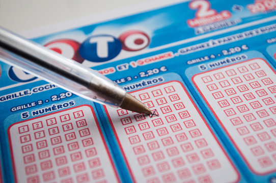 Mulhouse - France - 11 September 2019 - Closeup of french grids of lotto and euro millions  from the society la francaise des jeux
