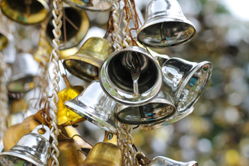 Many bells for writing names to make merit at Thai temples