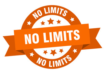 no limits ribbon. no limits round orange sign. no limits