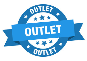 Fototapeta premium outlet ribbon. outlet round blue sign. outlet