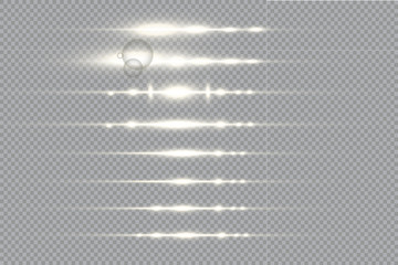 Abstract lines with glow light effect. Glow special light effect. Glowing lines on transparent background. Lines vector.