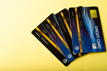 Credit card, cash card, financial business card Business card and online business