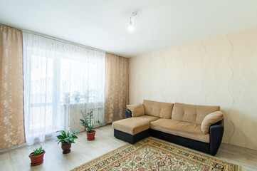 Russia, Moscow- June 17, 2018: interior room apartment. standard repair decoration in hostel