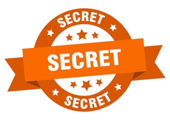 secret ribbon. secret round orange sign. secret
