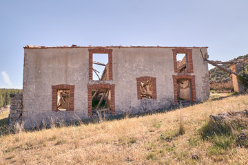 view of some old ruins of a house