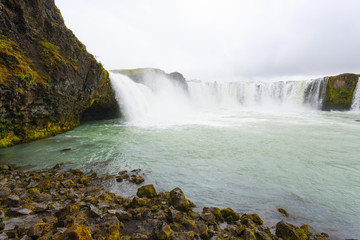 Godafoss falls in summer season view, Iceland