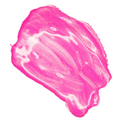 Oil Paint smudge isolated on white background. Cosmetic swatch sample. Acrylic brushstroke. Grunge element for web and paper design