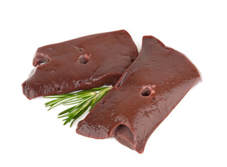 Liver fillet on white