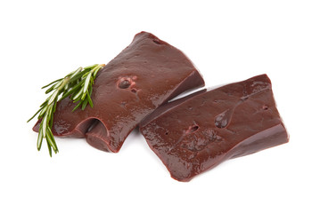 Liver fillet on white