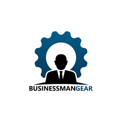 Businessman Gear Logo Template Design