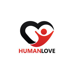 Human Love Logo Template Design