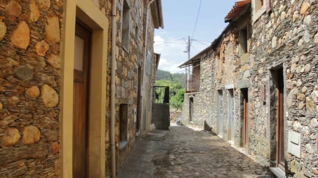 Schist village in Portugal with typical schist houses