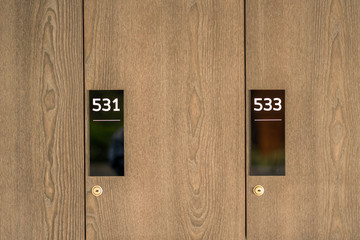 Lockers room for storing musical instruments in music schools