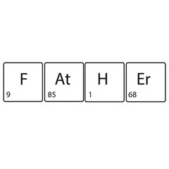 Father, periodic table, text, vecctor illustration