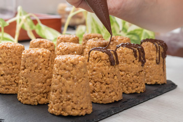 anthill cake covered with chocolate