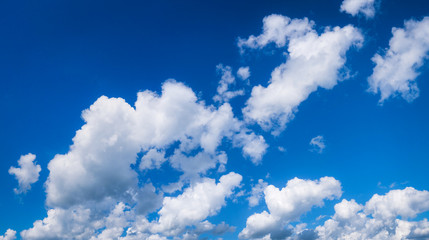Beautiful soft white clouds against blue sky. This image was taken at Finland on August 2017.