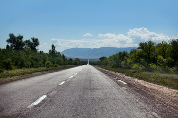 Fototapeta na wymiar highway stretches in the mountains