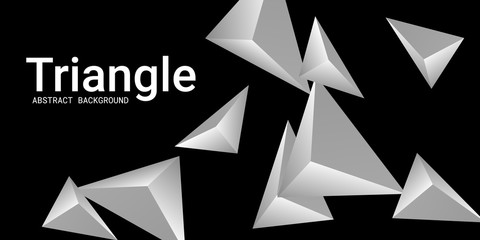 Triangle background. Abstract composition of triangular pyramids.