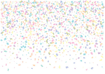 Festive color rectangle confetti background. Abstract frame confetti texture for holiday, postcard, poster, website, carnival, birthday, children's parties. Cover confetti mock-up. Wedding card layout