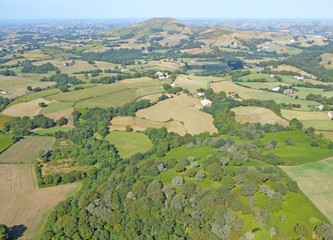 Naklejka premium Valley in the French Pyrenees from Mount Baigura