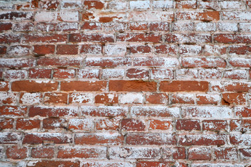 Red or white brick wall.