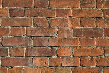 red brick wall.