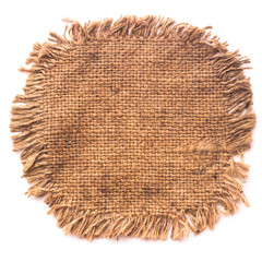 Old frayed  fabric texture isolated on white background