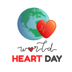 World Heart Day vector illustration on white background