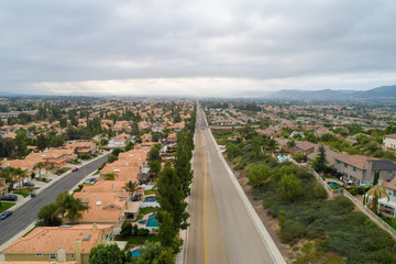 aerial photo of residential homes in california