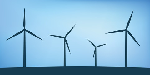 windmills silhouette wind power energy concept vector illustration EPS10 © krissikunterbunt