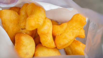 Deep-fried homemade dough-stick it call 