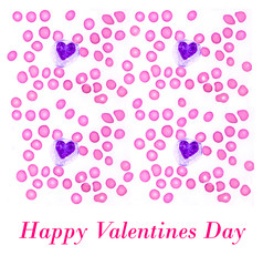 Happy Valentine's day greeting collage of an actual photograph of a peripheral blood smear showing a heart-shaped white blood cell.