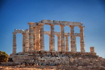 Fototapeta na wymiar Poseidon's Temple in Cape Sounio, Greece