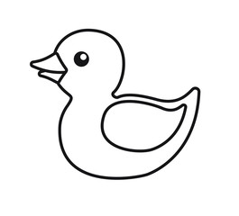 Vector flat outline bath duck isolated on white background
