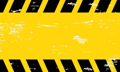 Black and yellow Caution tape. Blank Warning background. Vector illustration